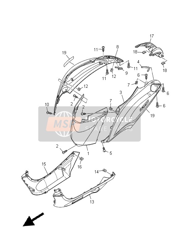 2EPF171L00P2, Formteil, Seitendeckel 1, Yamaha, 0